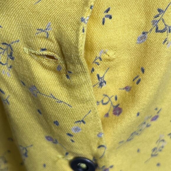 RVCA Floral Button Down Halter Dress Yellow Size Small - Picture 3 of 3